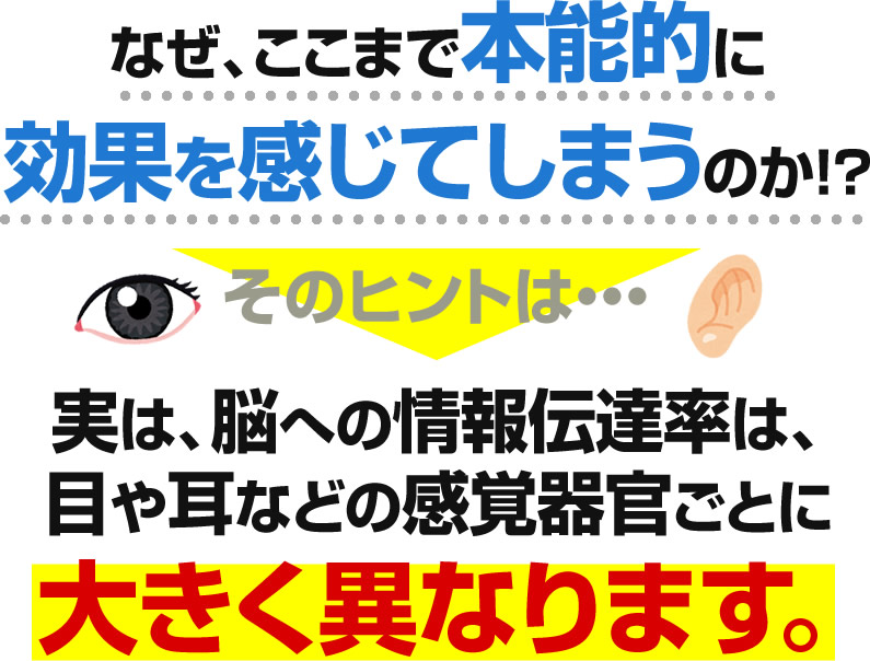 なぜ、ここまで本能的に効果を感じてしまうのか！？